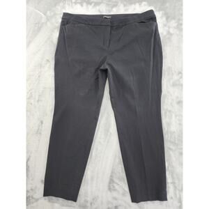 Halogen High Rise Slim Leg Ankle Pants Size 18 Black Stretch Office Career